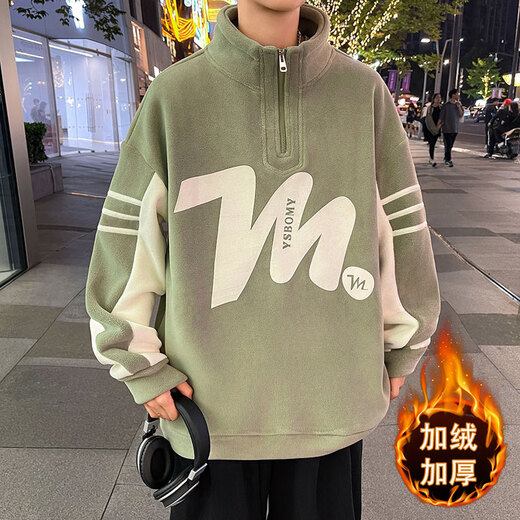 Boledi autumn and winter 12-15-year-old junior high school boy plus velvet thickened sweatshirt 16 teenagers big children's base shirt top MQ-9793 black (with velvet thickened) high quality 170 XL (recommended 110-130Jin [Jin equals 0.5 kg])