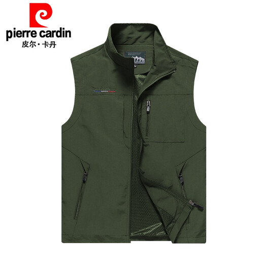 PIER CARDIN OUTDOOOR VERE À DRIRAGE À DROYAGE MENS MENS, Été et automne Multi-Pocket Thin Work Clip Hive Horse Horse Large Taille Veste décontractée Khaki [5 poches] 2xl