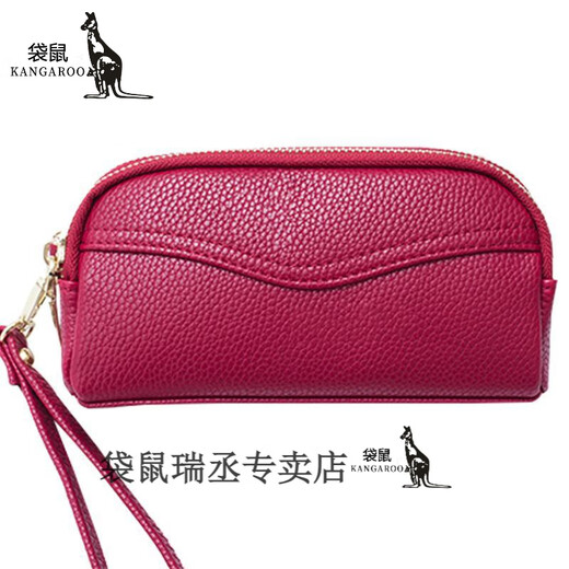 Kangaroo 2024 New Double Zipper Clutch Women's Fashion Small Handbag Mobile Phone Bag Coin Purse Large Capacity Long Wallet 662 Black JD