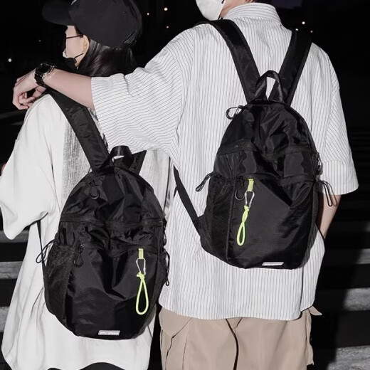 
French, German, and Korean version of ultra-light outdoor sports backpack couple trendy brand versatile niche style travel high-value college student schoolbag jinxi1048 black