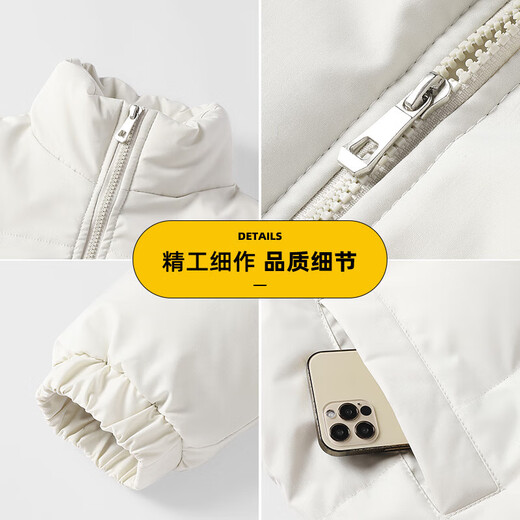 Cotton-padded clothes for men and women, autumn and winter new style 2024 trendy brand short cold-proof and warm jacket black 2XL 135-150Jin Jin equals 0.5 kg