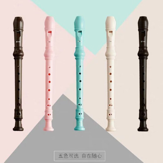 杉贝天鹅德式竖笛学生6孔8孔笛子儿童入门初学乐器直笛六孔八孔高音 奶糖白 【8孔】原装无