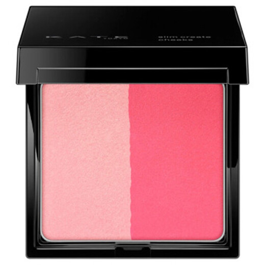 KATE correo directo en el extranjero rubor bicolor tridimensional, paleta de colorete rosa quemado por el sol y colorete anaranjado, maquillaje nude de contorno natural PK-1 polvo de melocotón (6,4 g)