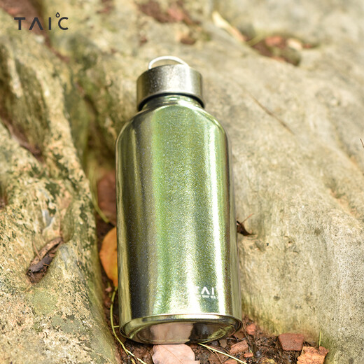 TAIC Titanium Pure Titanium Large Capacity Sports Outdoor Water Bottle Fitness Cycling Back-Type Bottle Cover Single Layer Portable Monet Hanhai Blue 1000ml
