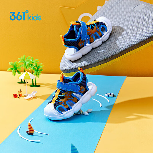 361 Sandalias de bebés 25 Hombres de verano niños Soft y elásticos Niños Sports Bolsa de protección de los pies Sandalias de playa Azul 27