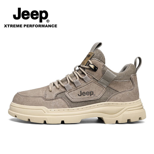 Jeep Casual Schuhe für Männer im Sommer Neue Outdoor Mid-Top British Style Martin Stiefel Nicht-Schlupf-Kleidung-resistente Bergsteiger-Arbeitsschuhe für Männer Space Grey [Standard Sportschuhgröße] 41 (255 mm)