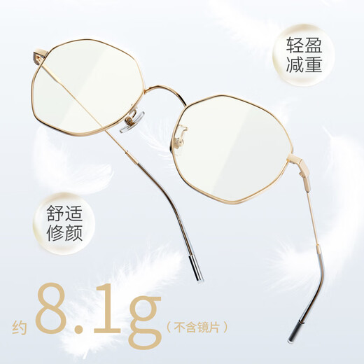 
PARZIN (PARZIN) can match myopia glasses frame, fashionable metal polygonal frame, small face 15738