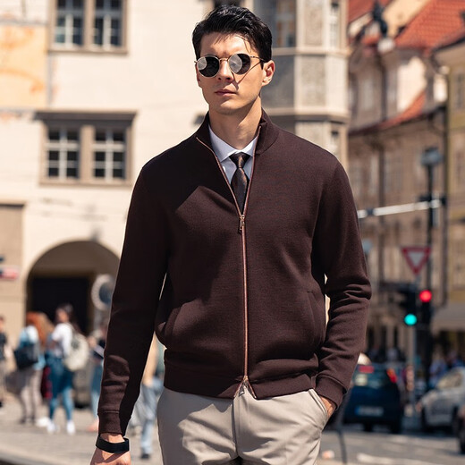 Mr. Bubasulan Wolle Reißverschluss Stand-up-Halsband Frühlings-Strickjacke Pullover Herrenpullover BT12128 Zigarette 2xl (185)