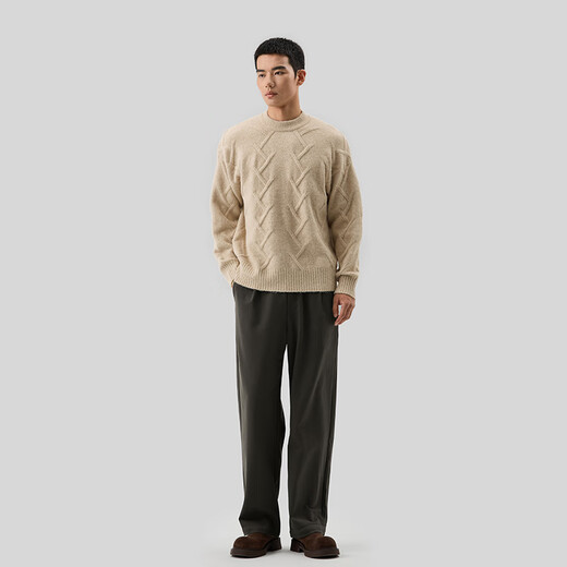 Pantalones casuales de pierna ancha con una pierna ancha 2025 Nuevos pantalones rectos sueltos contra los pantalones fáciles de mantenimiento CLB4870M Castaño Brown M