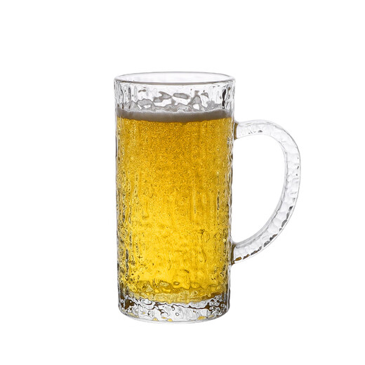 DKO beer mug with handle large capacity household internet celebrity draft beer mug commercial creative large glass craft beer mug tree pattern beer mug*1 only 500ml