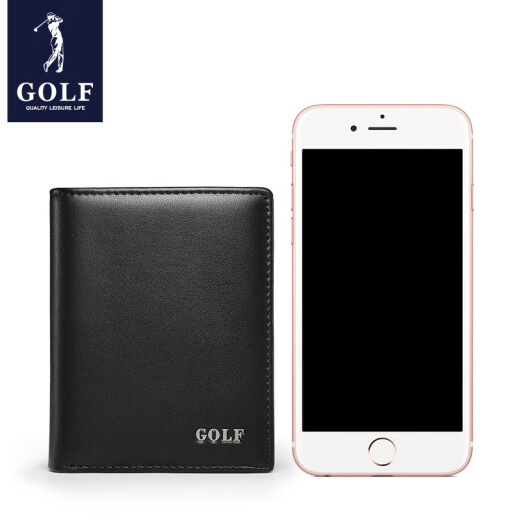 高尔夫（GOLF）男士钱包竖款软皮钱夹多卡位银行卡包商务简约轻便零钱包礼盒装