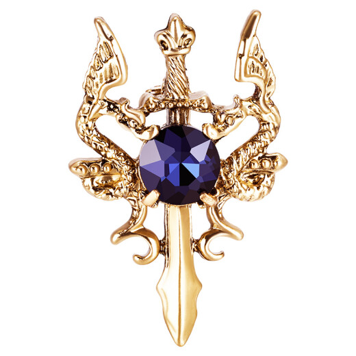 
VanCalen Brooch Men's Double Dragon Brooch Goddess Sword Brooch Domineering Ancient Style Suit Pin Needle Goddess Day Gift Double Dragon Sword Brooch