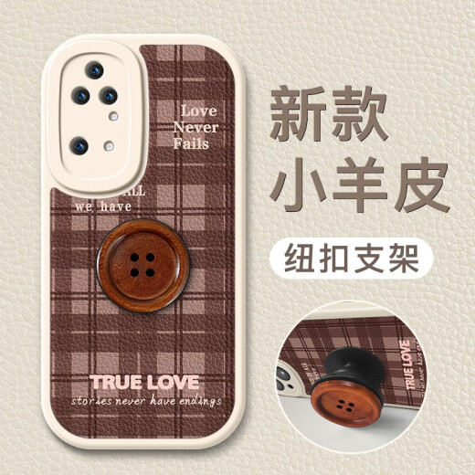 Shangmugu Huawei P50Pro mobile phone case 5G Universal Dingqiao P50 personalized creative retro style button holder high-end lambskin men's and women's lens all-inclusive protective cover Huawei P50/P50E [white button] + HD film