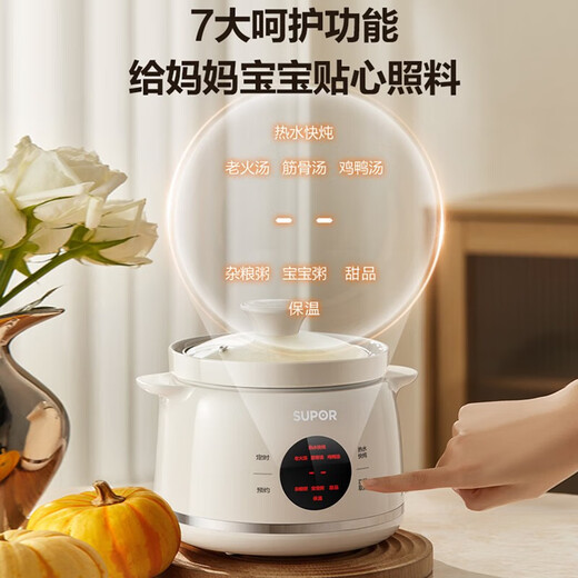苏泊尔（SUPOR）电炖锅家用多功能锅1.5L电炖盅炖汤盅燕窝锅养生锅小火慢炖电炖锅精炖煮粥煲汤锅 1.5L DG15YC869