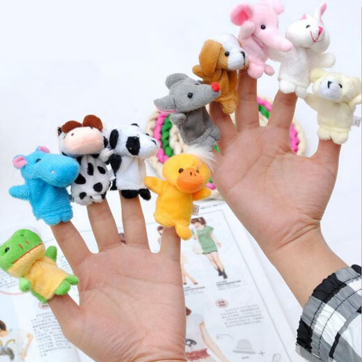 East Tiandi Eltern-Kind Interaktive Tier Finger Puppe Plüsch Finger Puppen Spielzeug Kindergarten Komfort Puppenhandschuhe Tier Fingerspeicher [zehn Finger Tierstil]