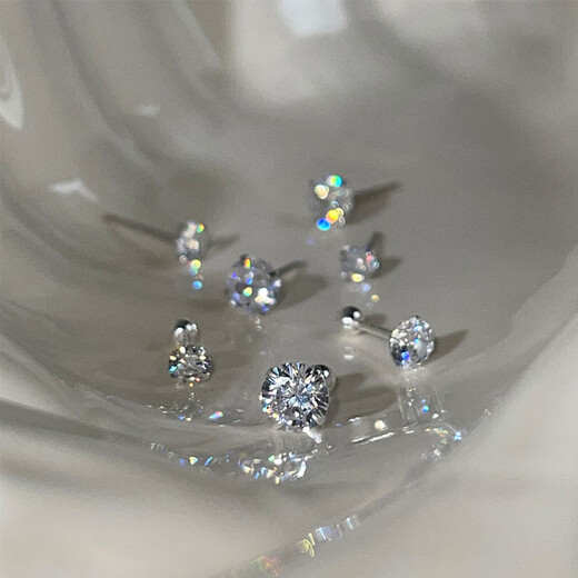 Xinshe 999 sterling silver earrings for women, pierced ears, non-allergenic ear bone nails, 2025 new pure silver mini earrings, no need to take them off when sleeping, 999 pure silver earrings-6mm