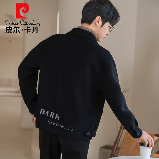 Pierre Cardin Men's Wool Jacket 2025 New Spring and Autumn Double-sided Wool Short Coat High-End Casual Woolen Jacket Camel L 115-135Jin Jin is equal to 0.5 kg