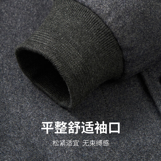 与狼共舞【52.9%羊毛】秋冬时尚毛呢外套棒球领休闲男士夹克 003中灰 185 