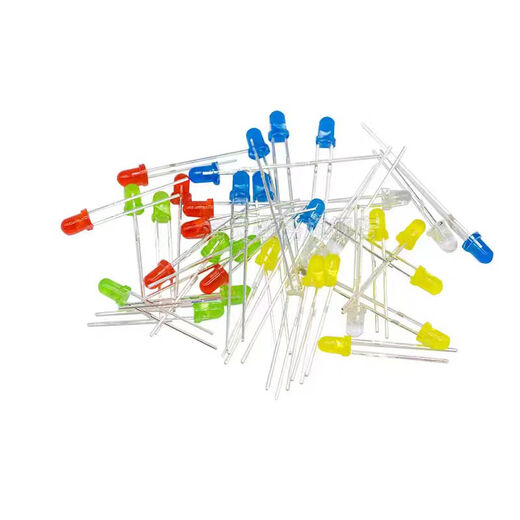 Noran LED small light bulb light-emitting diode 3MM 5 kinds of red, green, yellow, white and blue, 20 pcs each, total 100 pcs (1 pack)