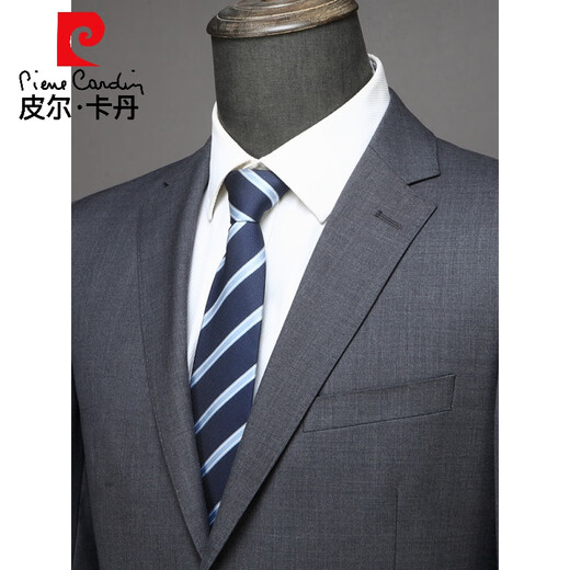 Pierre Cardin high-end light luxury worsted wool suit new men's high-end business formal suit two-piece suit for men MY-7005 Navy Blue XL 180/50 Recommended 145-155 Jin Jin equals 0.5 kg