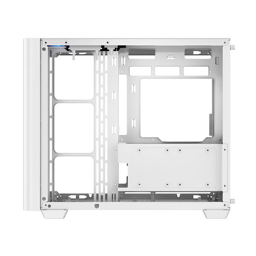 AOC Zhentian Gong CG455 weißer ATX-Desktop-Computer mit Meeresblick, integriertes gebogenes Glas/10 Lüfterpositionen/360 Wasserkühlung/linkes und rechtes Fach/Schnellverschluss-Design