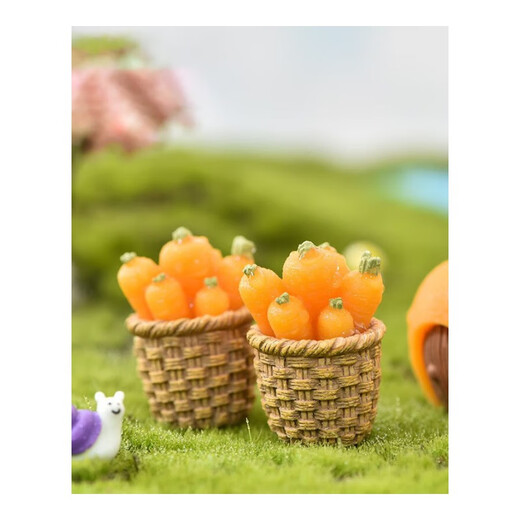 Oakage Micro Landscape Ornaments Cartoon Rabbit Carrot Resin Accessoires Desktop Small Ornaments Set Bonsaï Décoration succulente 6 packs