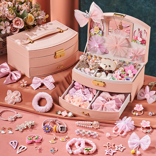 Tangmi TEMI Girls Jewelry Handmade Creative Play House Dressing Hair Accessories Hairpins Hair Rings Children's Toys New Year Gifts