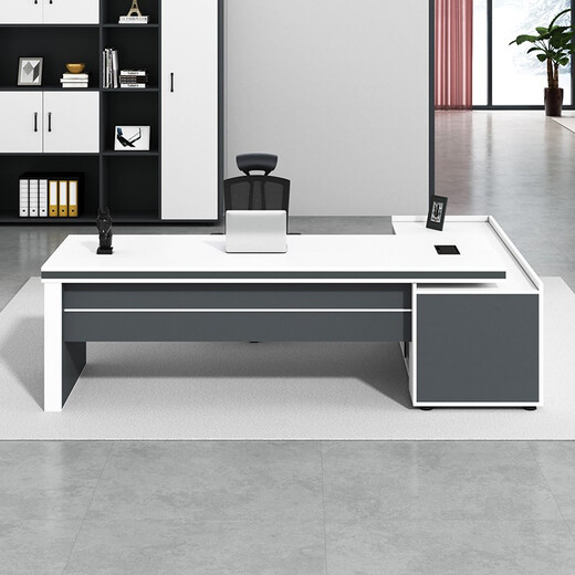 Tiju President Boss Desk Simple Modern Manager Supervisor Desk and Chair Combination Executive Desk Office Furniture Computer Desk and Chair 1.6 Meter Boss Desk + Side Cabinet Right Side Cabinet