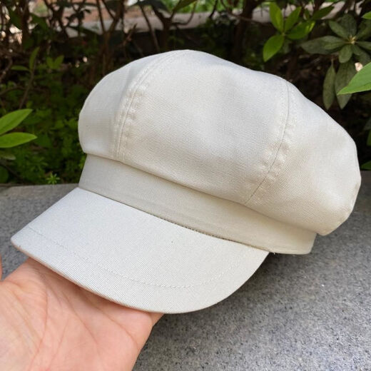 KAROND new product octagonal hat big head circumference canvas octagonal hat literary retro casual duck tongue painter beret large size hat for men and women spring, summer and autumn spring and summer canvas black extra large size 62CM