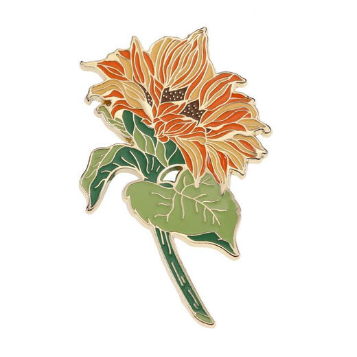 Worthy Van Gogh Sunflower Brooch Birthday Gift for Girls to Give to Friends 38 Women's Day Niche Souvenirs Van Gogh's Sunflowers Born towards the Sun Ordinary