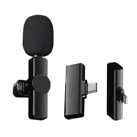 New wireless one-to-two lavalier microphone recording smart environment noise reduction Douyin Kuaishou self-media outdoor live broadcast ultra-clear radio ultra-long battery life multi-functional high-quality acoustic microphone K3Pro one-to-one [noise reduction + reverberation] Apple interface