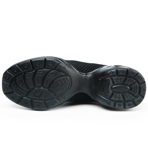 Niu Badao Niu Badao Square Dance Schuhe Luftkissen weiche Einzeltanzschuhe Frauenschuhe Mesh atmungsaktives einzelnes Netto -Sommer -Tanzschuhe 5595 Schwarz 37