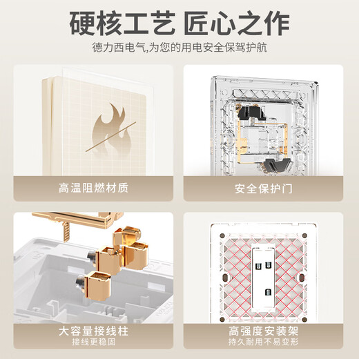 德力西（DELIXI）磨砂开关插座86型暗装哑光汉玉白色 CD825奶油风家用全屋面板套餐 空白（填空遮丑遮线盒装饰盖板） 官方2024新款全屋装饰装饰专用