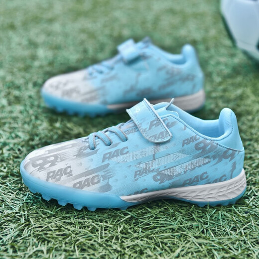 Senses zapatos de fútbol para niños sin encaje para estudiantes, hombres y mujeres, Falcon TF Broken Nails Velcro zapatillas de entrenamiento de hierba artificial 6195 Mes Color Nailas rotas 36 zapatos deportivos estándar Tamaño