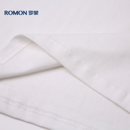 
ROMON short-sleeved T-shirt for men summer casual short-sleeved men ice silk base shirt T-shirt for men LM688 white M