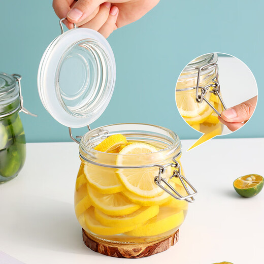 Baijie glass sealed jar 500ml 3 canned bird's nest jar bottle honey jar kimchi jar wine bottle