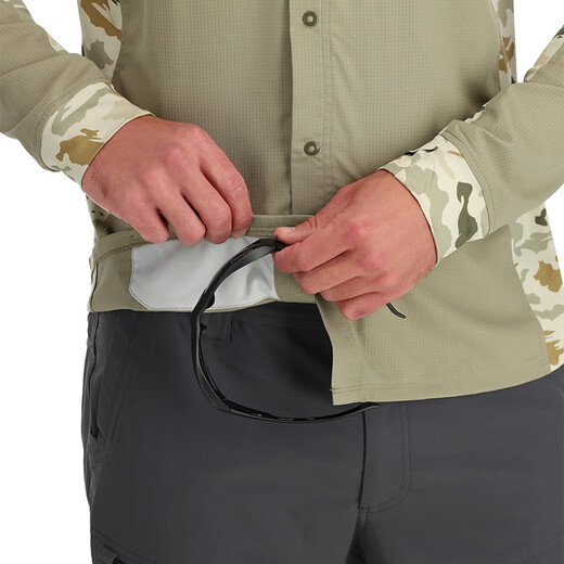 SIMMS连帽衬衫男春夏防晒衣INTRUDER长袖钓鱼防晒服休闲上衣舒适透气 PG-13533 浅蓝色 S