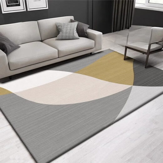 Yonghuan Carpet Living Room 2024 New No-Washable Rubber Sofa Floor Mat Bedroom Feeling Home Light Luxury Waterproof Tea Table Blanket Simple No. 15601 1 piece 140*200CM (no hair loss or color fading)