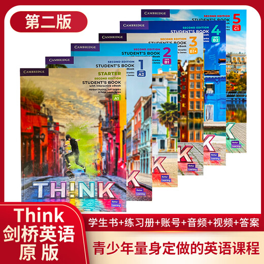 Versand in Peking Neue Version der ursprünglichen zweiten Version der Cambridge Middle School English Think Starter Level 12345 Lehrbuch + Übung Buch + Online