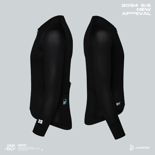 Jieku 25 Welfare CONCISE Men's Long-Sleeved Cycling Jersey Mesh Breathable and Comfortable Commuting Cycling Top Black S