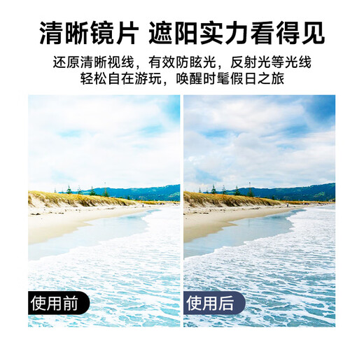 村田稻夫开车专用眼镜 太阳镜男日夜两用变色眼镜钓鱼偏光墨镜 黑框变色片