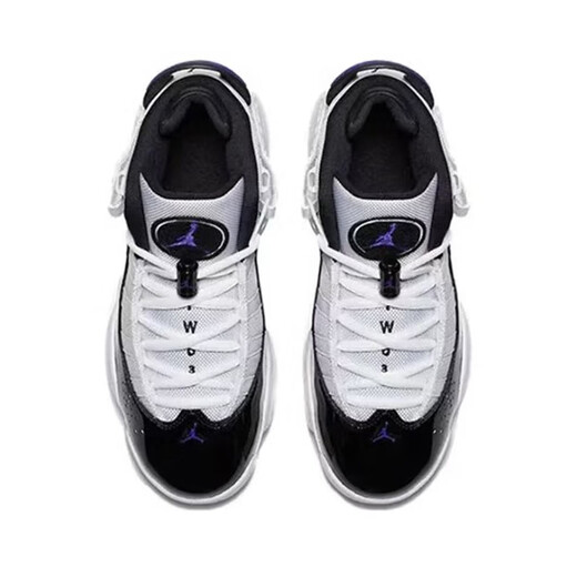 Nike (Nike) Freizeitschuhe Frauenschuhe Sommer Neue Sneakers Air Jordan 6 Ringe GS Sechs-Kronen-Basketballschuhe 323419-104 Schwarz-Weiß-Farben 38 38