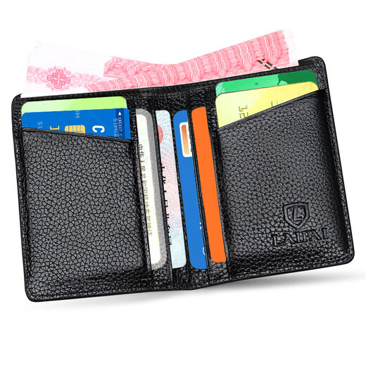 Lai Card Card Pack Visitenkarte Clip Ultra-dünn Cowide Card Pack Männer- und Frauenkarten-Clip-Bank-Karten-Paket-Lizenz-Paketpakete Pack Pack Wallet Männer schwarz (mit 1 Big Banknote)