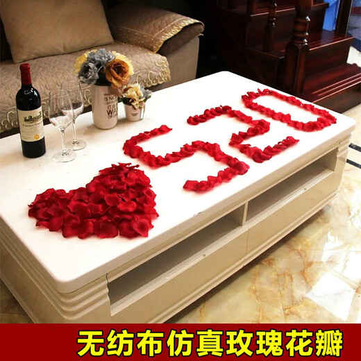 Hand sprinkled fake rose petals, non-woven fabric simulated petals, proposal, birthday, romantic party scene layout decoration props, blue and white gradient petals*10 pack