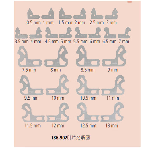 Mitutoyo Radius Gauge C Plate Arc Gauge R Gauge R Square Radius Sample High Precision Imported from Japan 186-105/1-7mm/34p