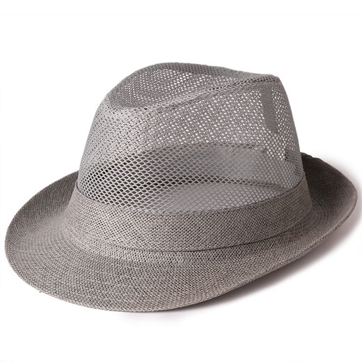 KAMILONG Hat Men's Summer Hat Middle-aged and Elderly Sun Protection Sun Hat Breathable Cool Hat Mesh Straw Hat Dad Sun Hat Whole Network Gray One Size 58CM