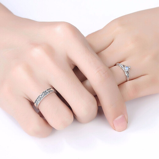 MZMZ Princess and the Knight Couple Ring A pair of men's and women's rings Moonstone fashion jewelry birthday gift for girlfriend The Princess and the Knight Moonstone