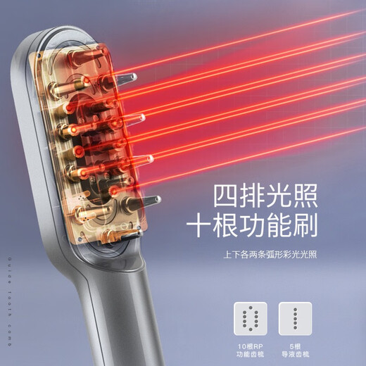 Golden Rice Minoldil Scalp Applicator Hair Health Comb Hair Growth Liquid Essential Oil Essence Introduction Comb Red Light Massager Care Instrument Electric Massage Medicine Guide Comb to Prevent Hair Loss and Increase Hair Haoyue White Red Light + Microcurrent + EP + Push Medicine + Hair Growth Liquid