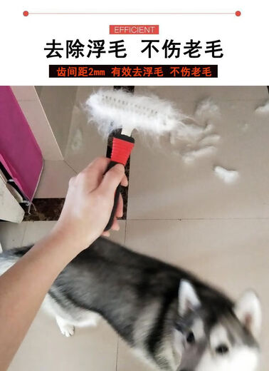 Spring koi and autumn carp dog comb thick hair comb pet comb double row comb large dog hair comb golden retriever Satsuma comb needle comb long hair comb * red