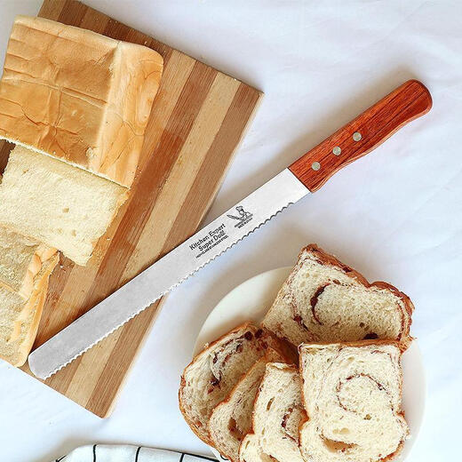 Enshousu stainless steel butter spatula, bread slicing serrated knife, cake demoulding knife, decorating curved kiss knife, baking and spreading tool, straight version 6 inches